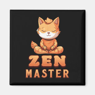 Orange Cat Yoga Zen Master Orange Tabby Cat Yoga L Magnet