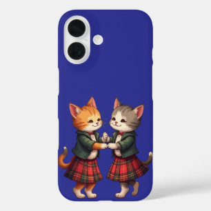 Orange Cats Dancing Scottish Ceilidh iPhone 16 Case