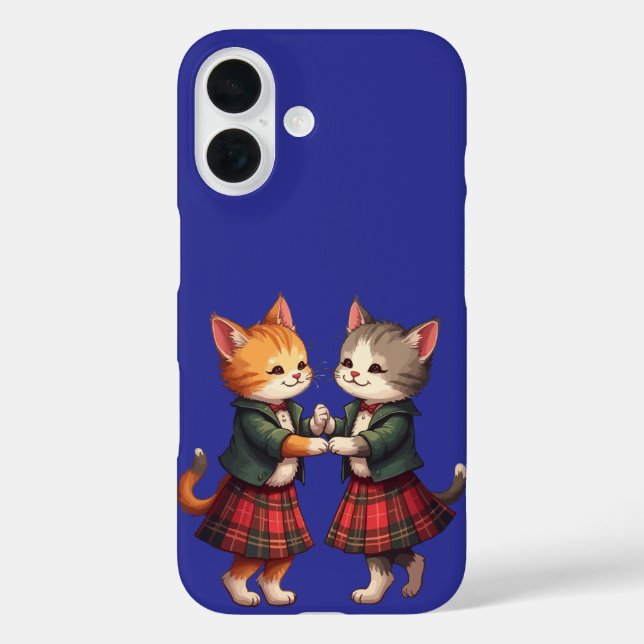 Orange Cats Dancing Scottish Ceilidh Case-Mate iPhone Case (Back)