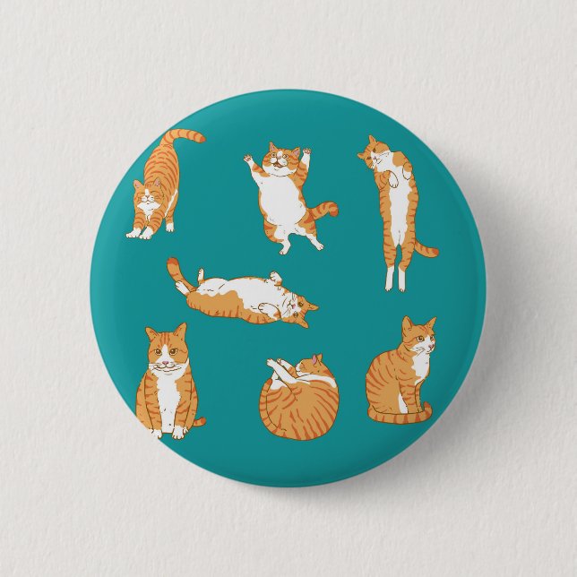  Orange Cats Funny 6 Cm Round Badge (Front)