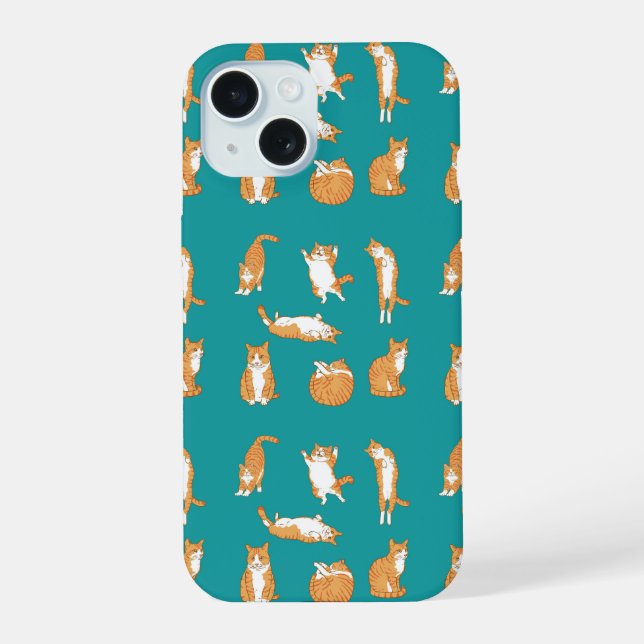  Orange Cats Funny iPhone 15 Case (Back)