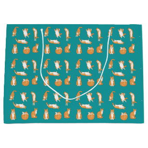 Orange Cats Funny Large Gift Bag