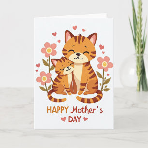 Orange Cats Mothers Day Card