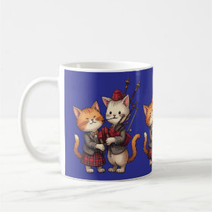 Orange Cats Playing Bagpipes and Wearing Plaid Coffee Mug