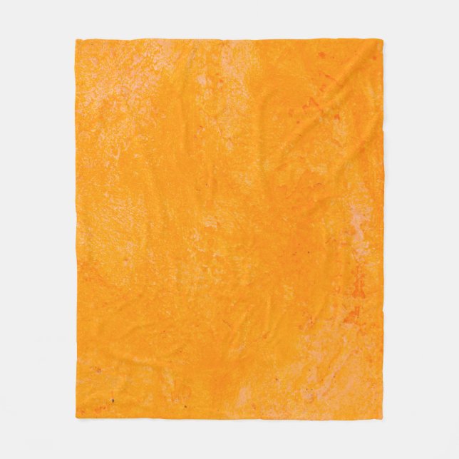 Orange cement surface, abstract pattern backgroun fleece blanket (Front)