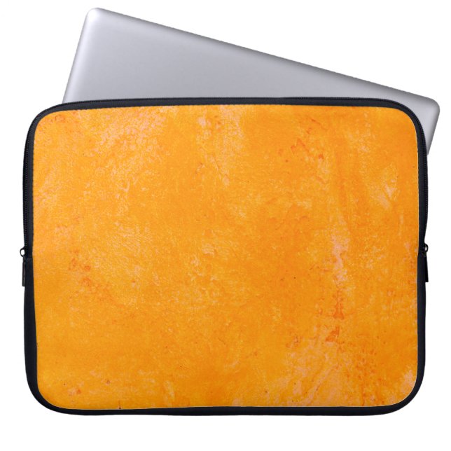 Orange cement surface,  abstract pattern backgroun laptop sleeve (Front)