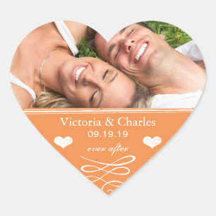 Orange Chalkboard Wedding Save the Date Seal