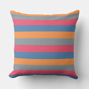 Orange Charm Gray Modern Stripes Cushion