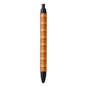 Orange Checked Tartan Print, Blue Ink Pen