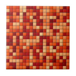 Orange Checks Tile