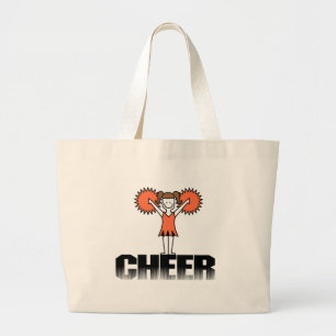 Orange Cheerleading T-shirts and Gifts Large Tote Bag