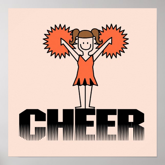 Orange Cheerleading T-shirts and Gifts Poster (Front)