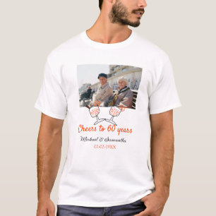 Orange cheers to 60 years anniversary wedding  T-Shirt