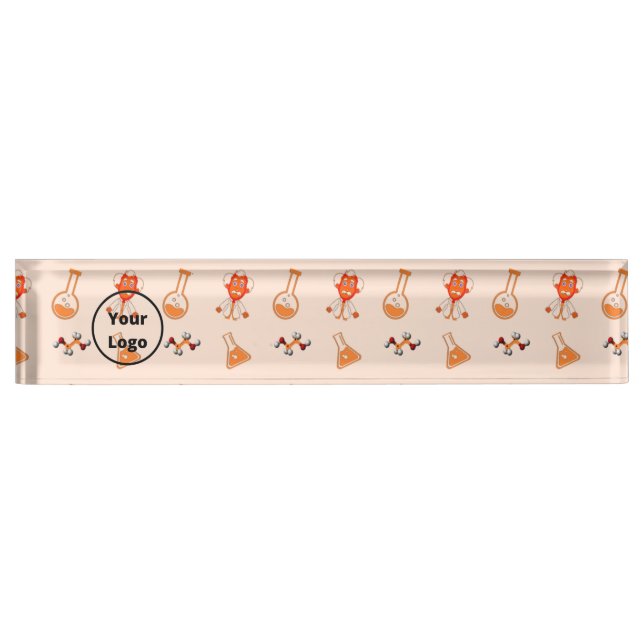 Orange chemical business pattern nameplate (Front)