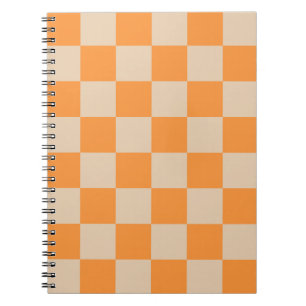 Orange Chequered Gingham Pattern Notebook