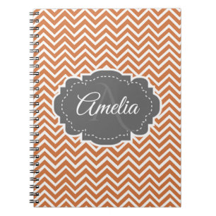 Orange Chevron Personalised Notebook