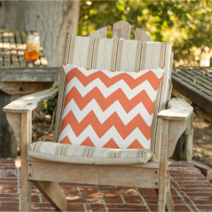 Orange Chevron Stripes Cushion