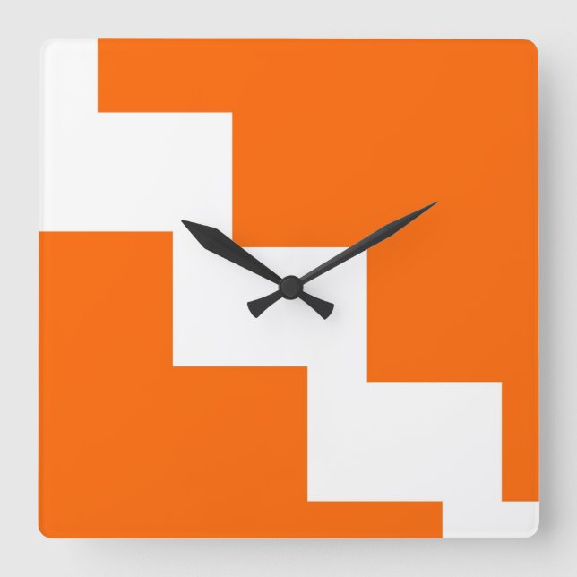 Orange Chevron Wall Clock (Front)
