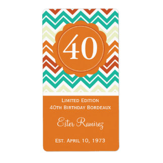 Orange Chevron Wine Label (375 ml)