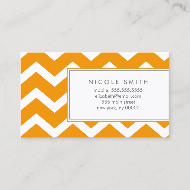 Orange Chevrons Calling Cards (Front)