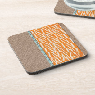 Orange Chevrons Coasters