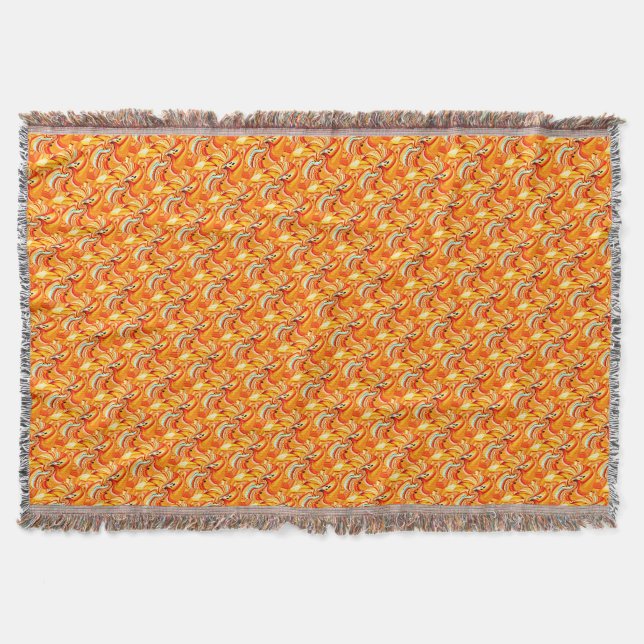 Orange chic throw blanket (Front)