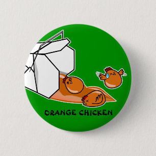 Orange Chicken Escape 6 Cm Round Badge