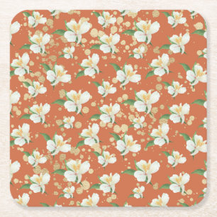 Orange Chicken Recipe Square Paper Coaster