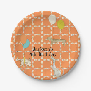 Orange Children's Birthday Plates