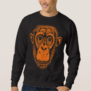 Orange Chimpanzee   Ape Not Monkey   Cute Chimp Sweatshirt