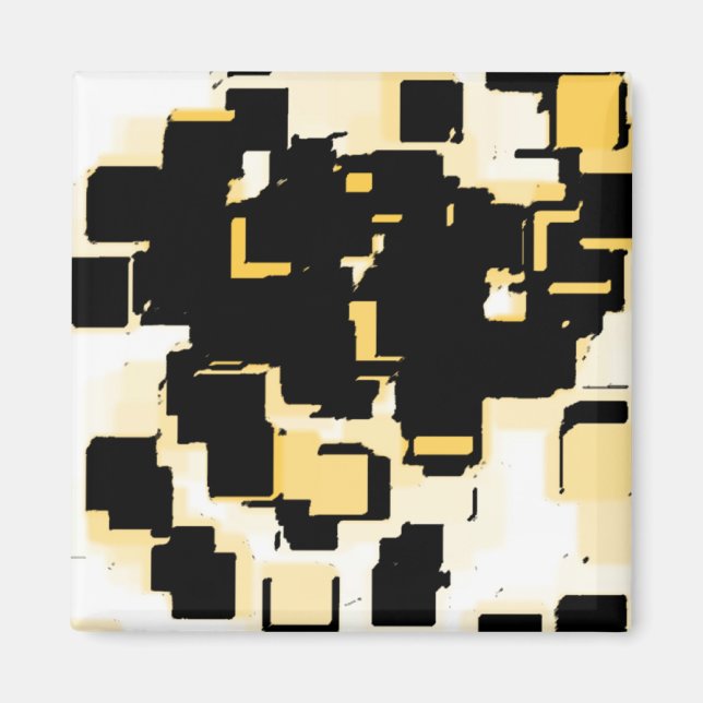 "Orange Chocolate Cake" Geometric Art Magnet (Front)