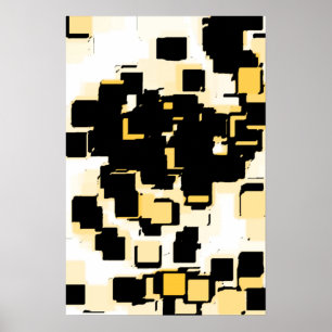 "Orange Chocolate Cake" Geometric Art Poster