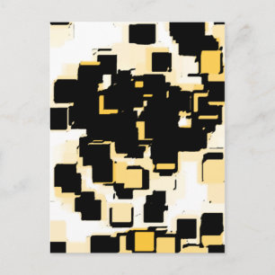 Orange Chocolate Cake, geometric graphic Postcard