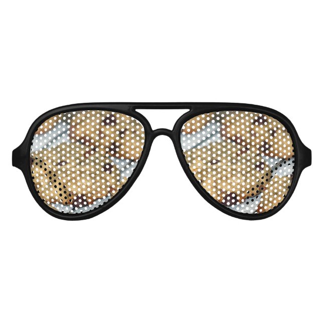 Orange Chocolate Chip Cookies Aviator Sunglasses (Front)