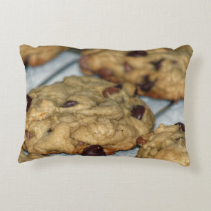 Orange Chocolate Chip Cookies Decorative Cushion