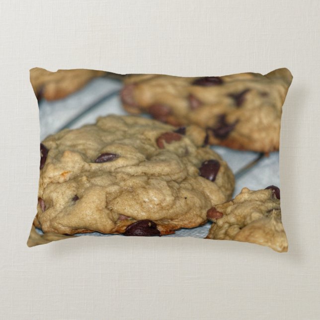 Orange Chocolate Chip Cookies Decorative Cushion (Back)