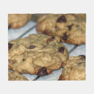 Orange Chocolate Chip Cookies Fleece Blanket
