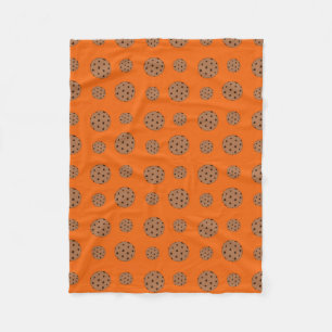 Orange chocolate chip cookies pattern fleece blanket