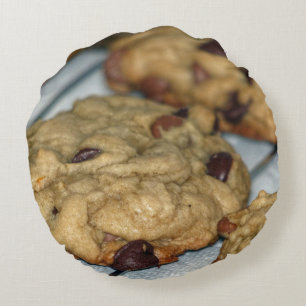 Orange Chocolate Chip Cookies Round Cushion