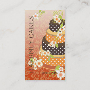 Orange + Chocolate Wedding Cake/Bakery/pâtisserie Business Card