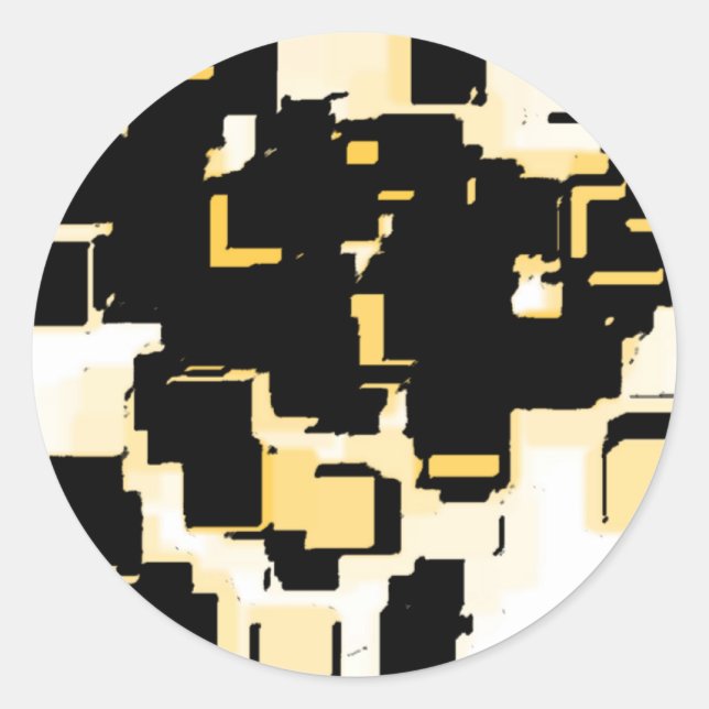 "Orange Cholate Cake" Geometric Art - Customised Classic Round Sticker (Front)
