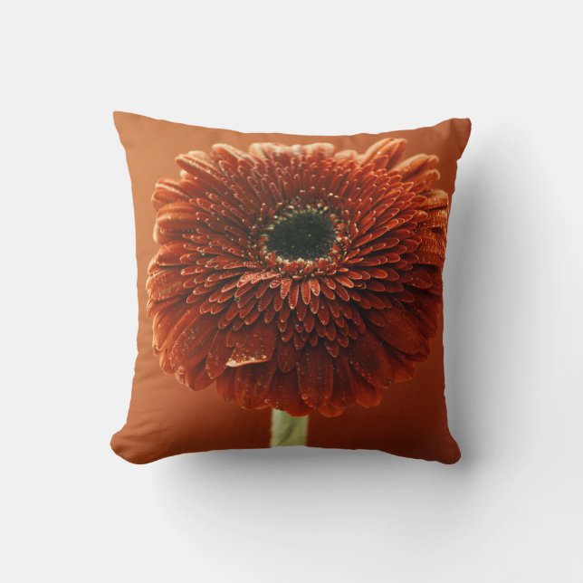 Orange chrysanthemum cushion (Front)