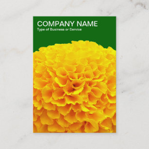 Orange Chrysanthemum - Deep Grass Green 006600 Business Card