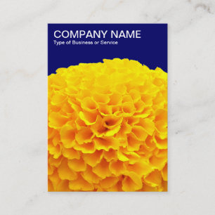 Orange Chrysanthemum - Deep Navy Business Card