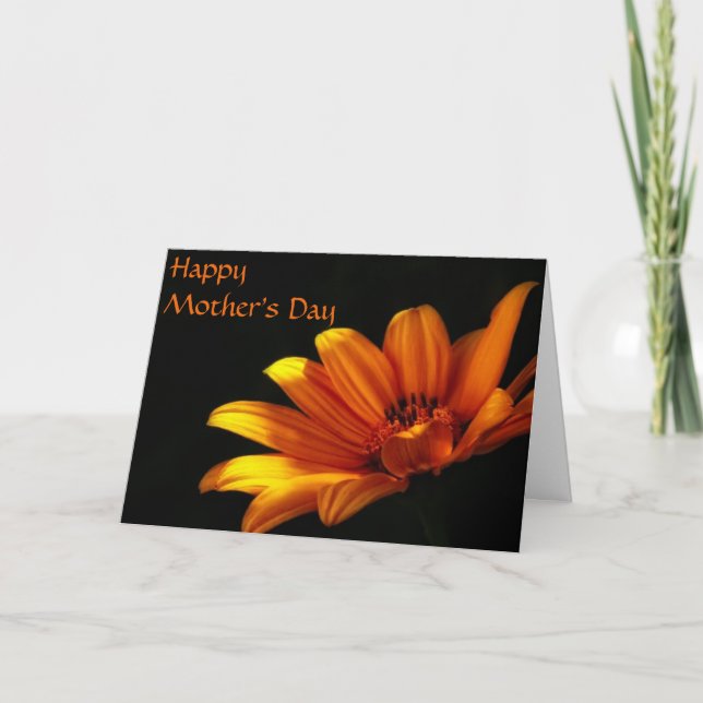 Orange Chrysanthemum Mother's Day Card (Front)