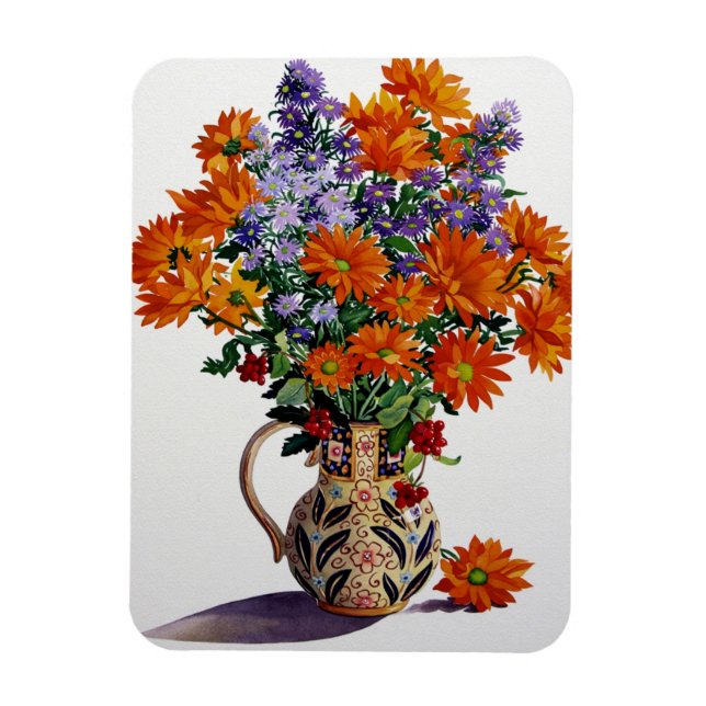Orange Chrysanthemums Magnet (Vertical)