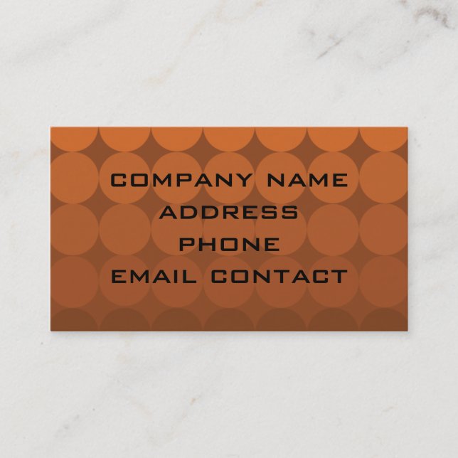 orange circle diamond abstract retro feel business card (Front)
