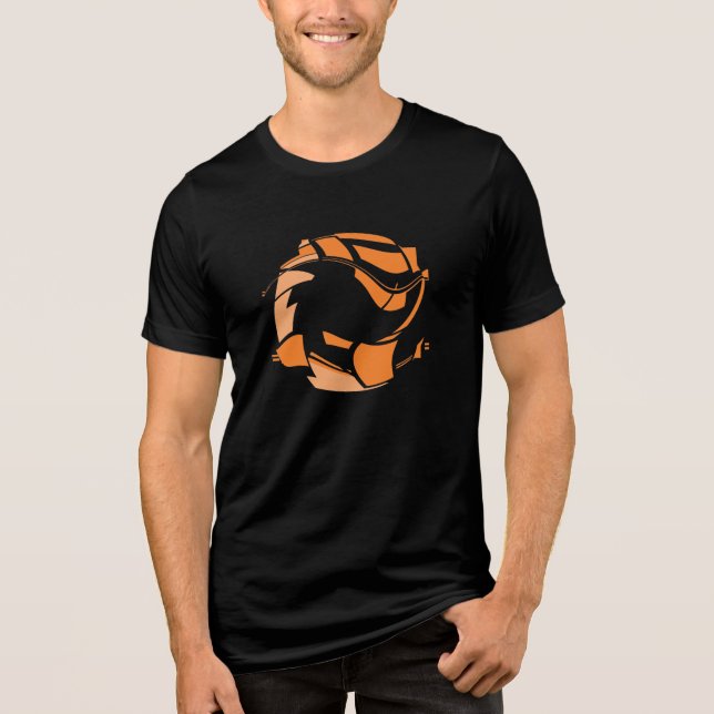 Orange Circle Geometric Abstract Wreath Small Tri-Blend Shirt (Front)