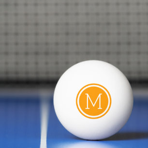 Orange Circle Monogram Personalised Ping Pong Ball