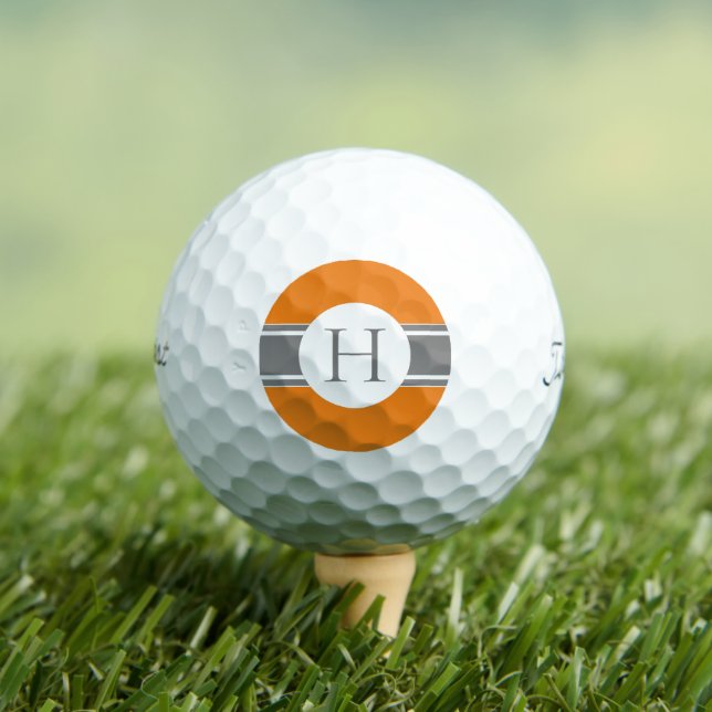 Orange Circle Personalised Golf Ball (3) HAMbWG (Insitu Tee)
